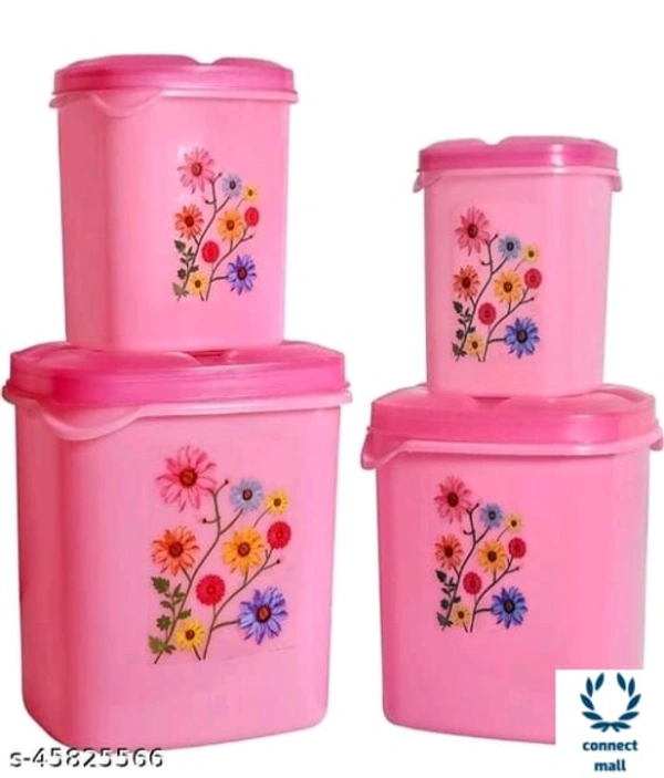 Essential Plastic Jars & Containers - L X H X W :11 X 8 X 5.5, Pink, Plastic, Other Airtight, 8 Piece of 1 Pack